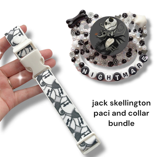 Jack skellington paci and collar bundle