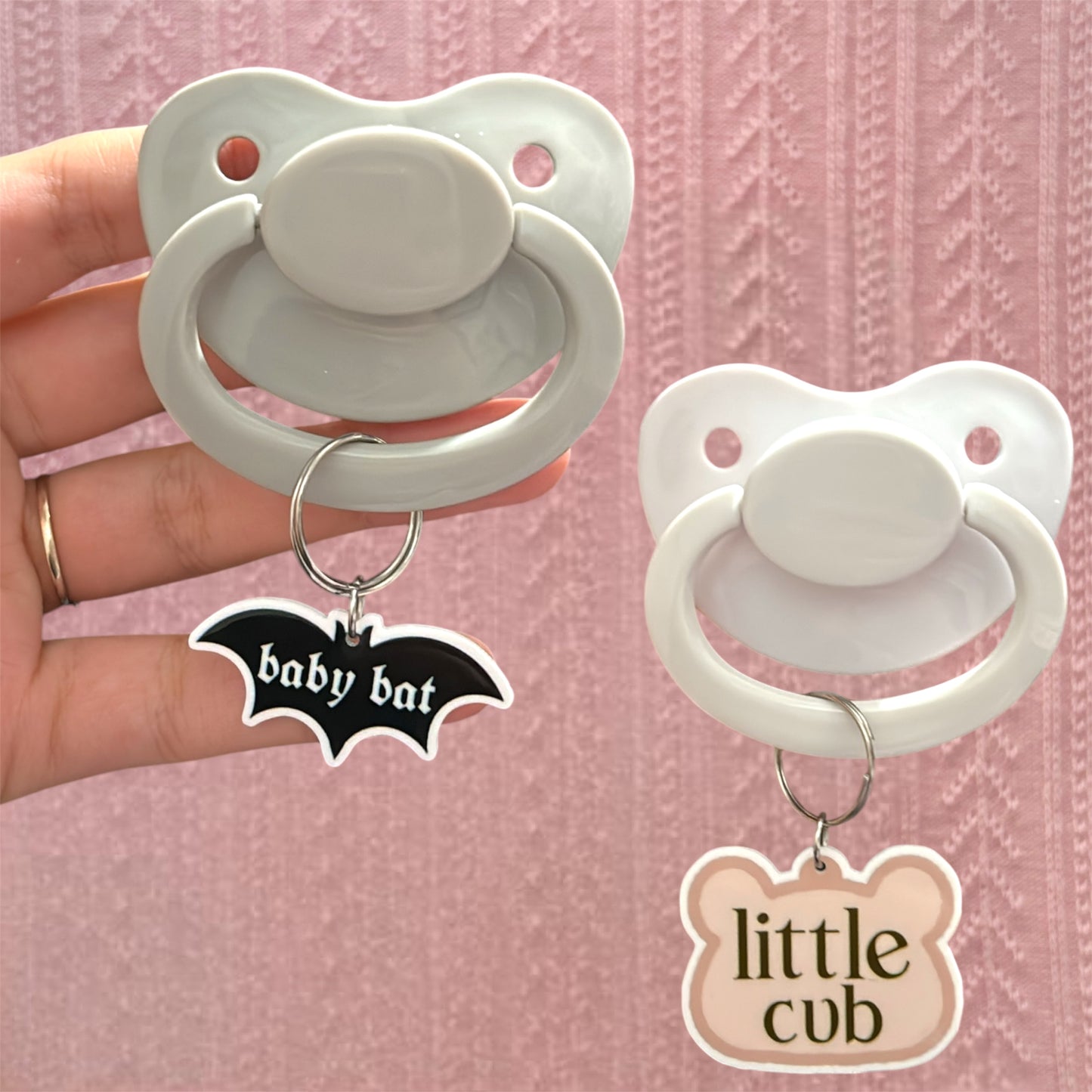 Collar/paci tags! Bunny, bat, princess, cub