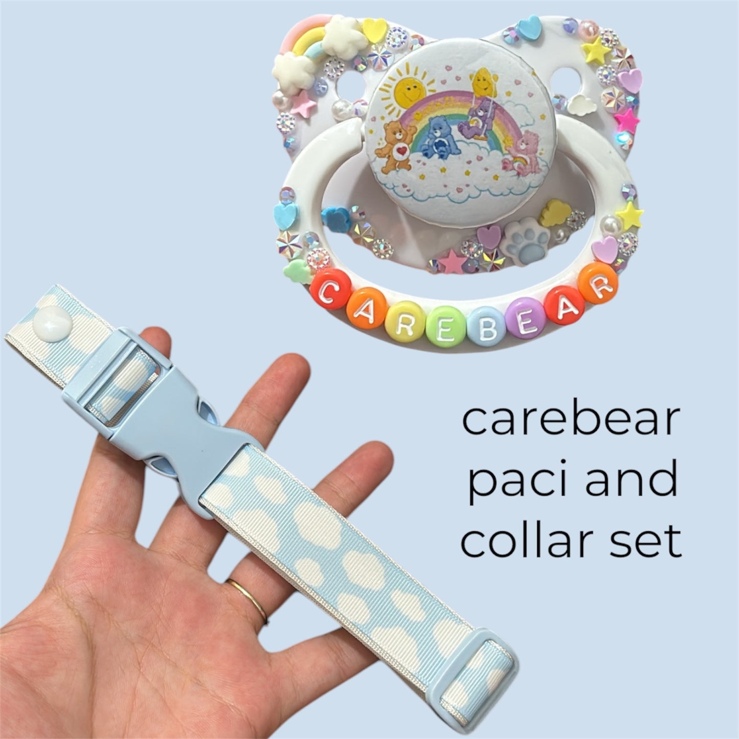 Carebears paci and collar bundle!
