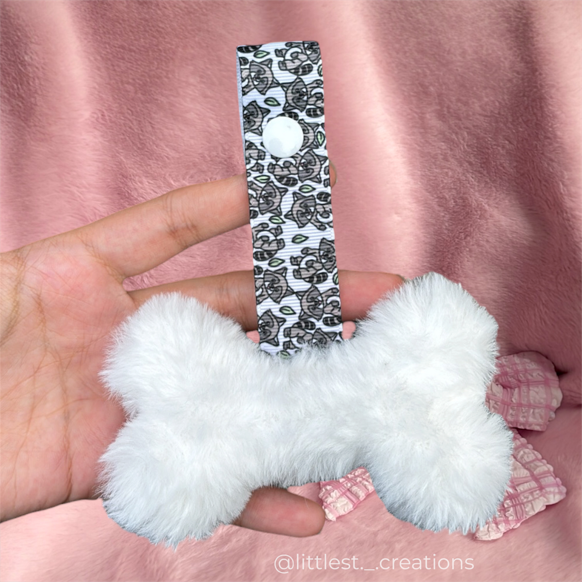 Raccoon bone paci clip