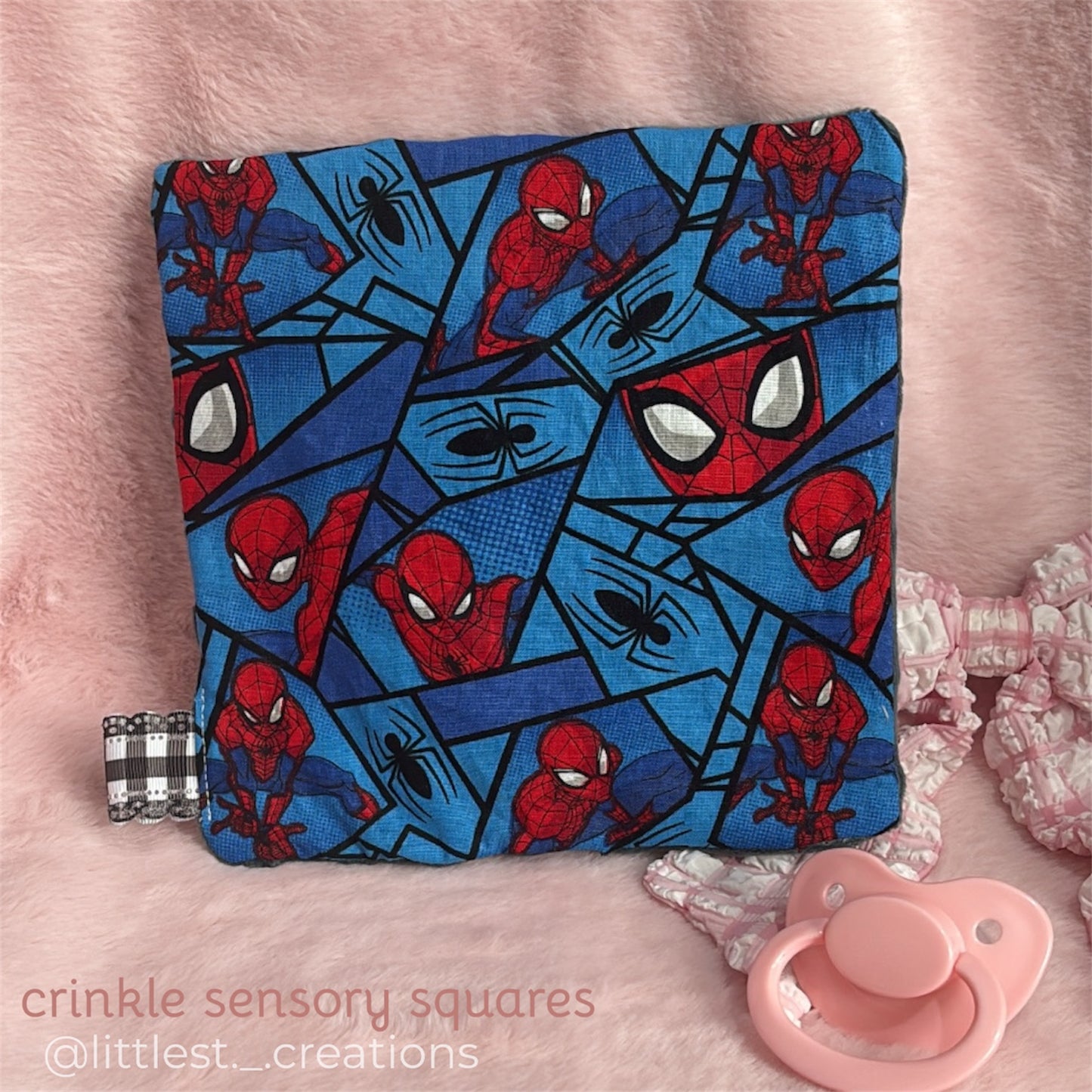 Spiderman crinkle sensory square