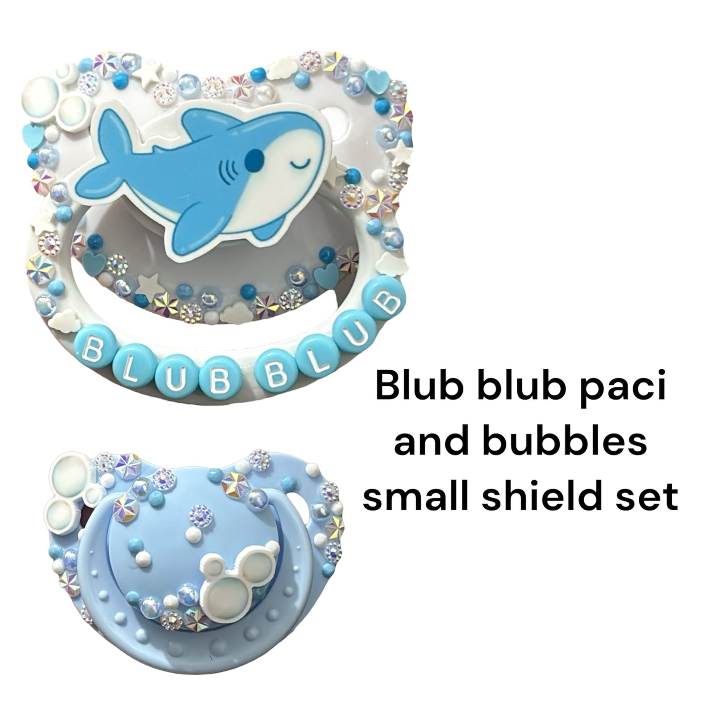 Blub blub paci and bubbles small shield set