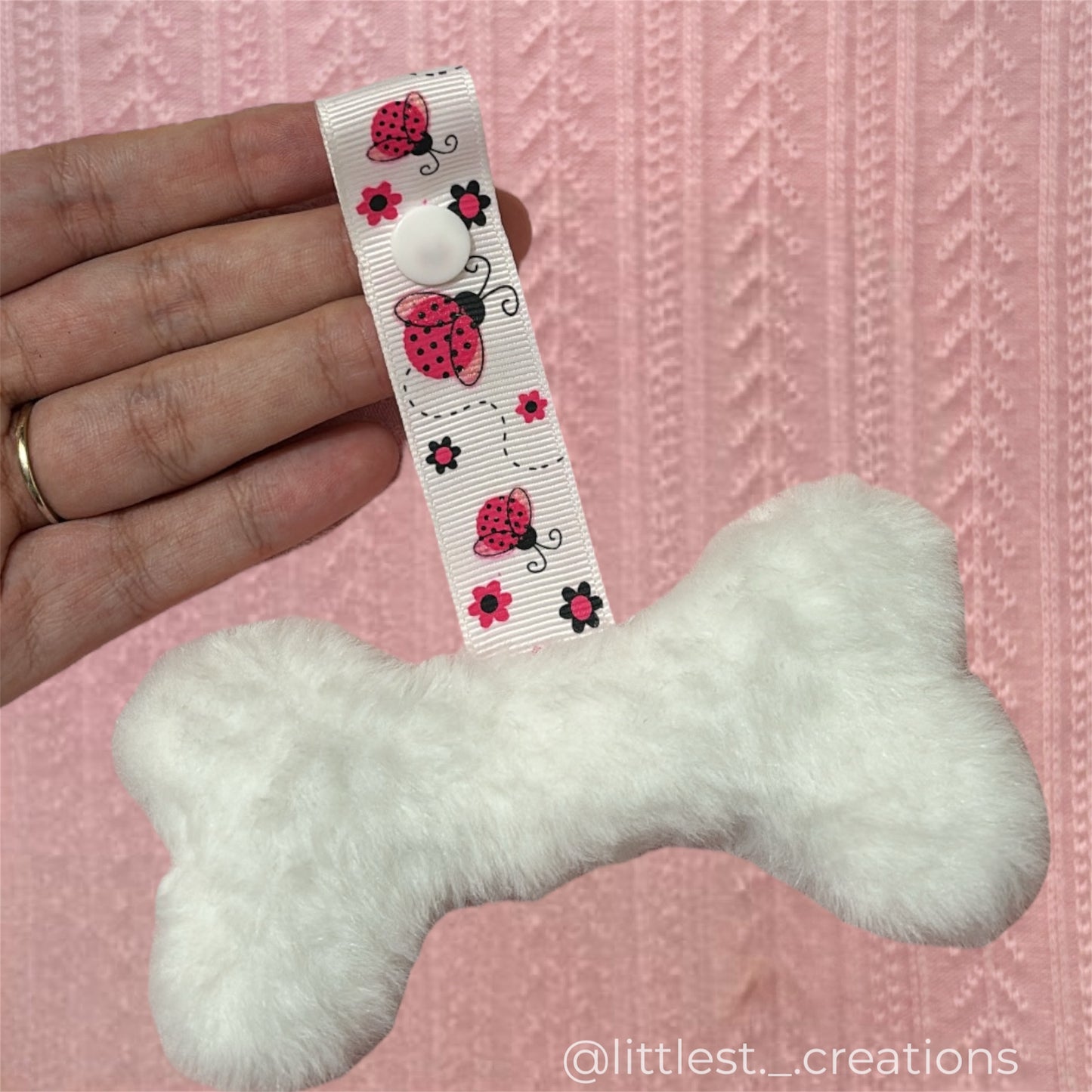 ladybug bone paci clip