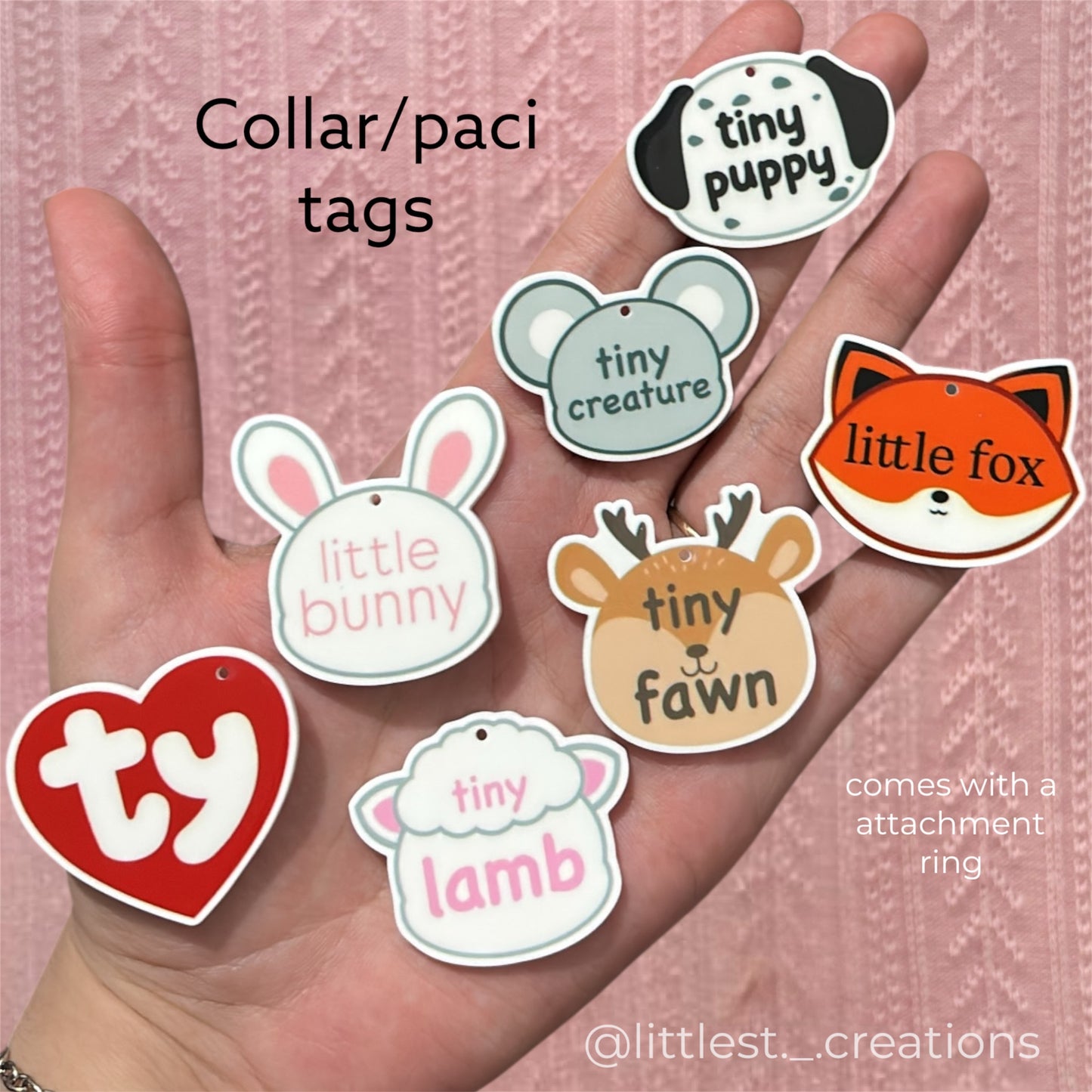 New paci and collar tags
