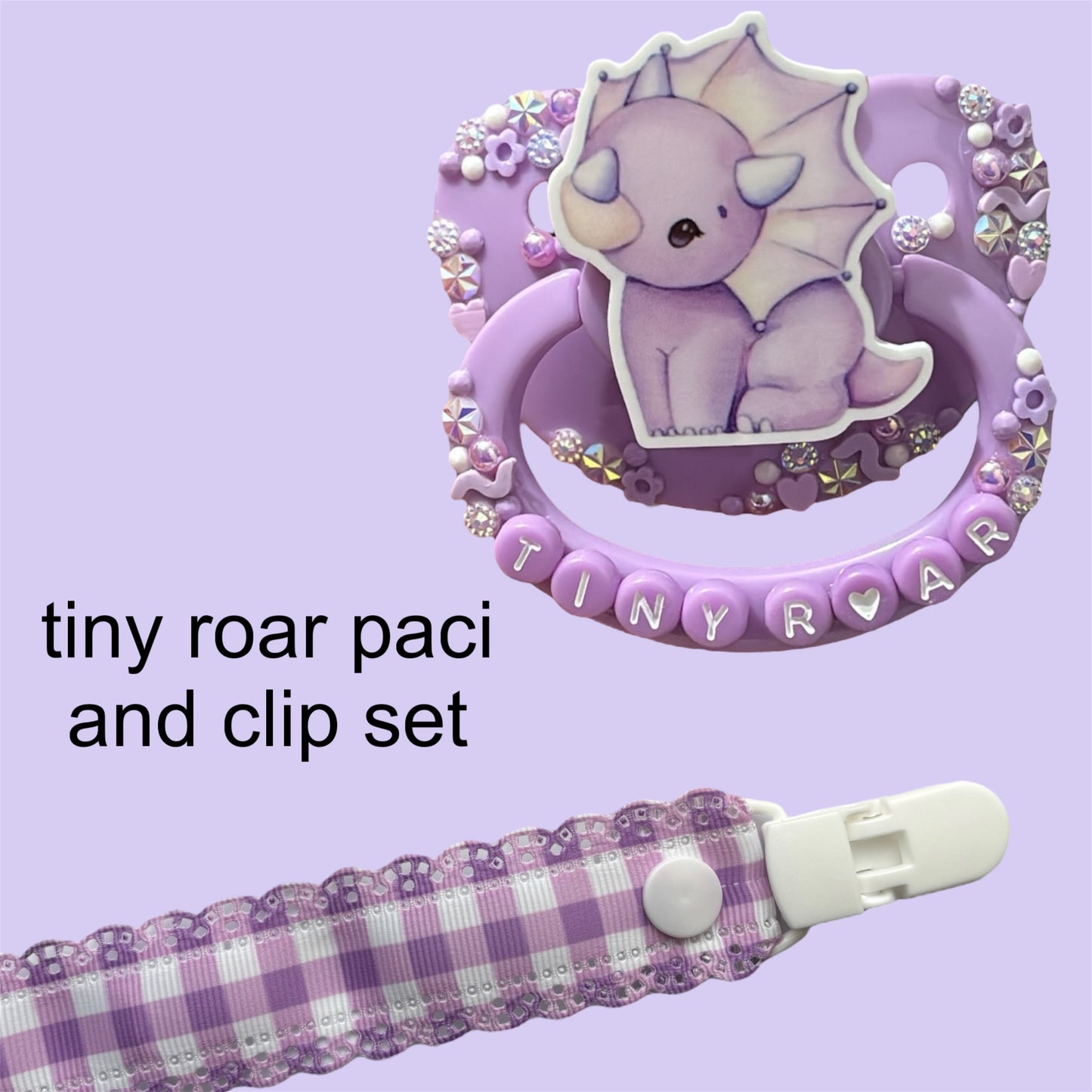 Tiny roar paci and clip bundle!