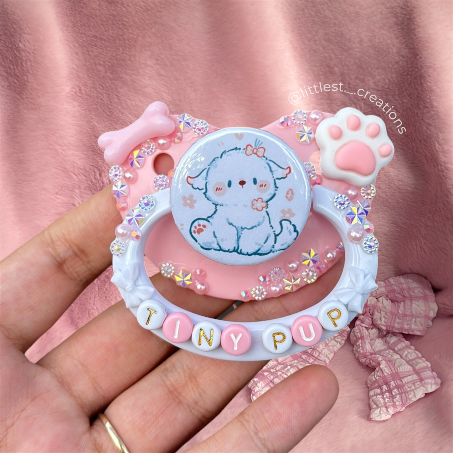 Tiny Pup Deco Paci Pink