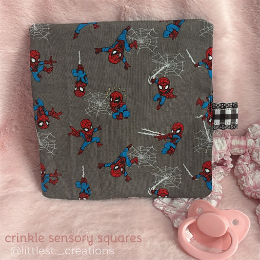 Spiderman crinkle sensory square