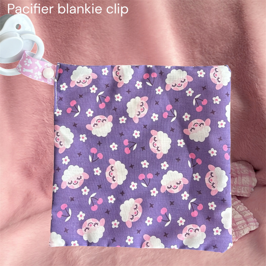 Pacifier blankie clip lambie