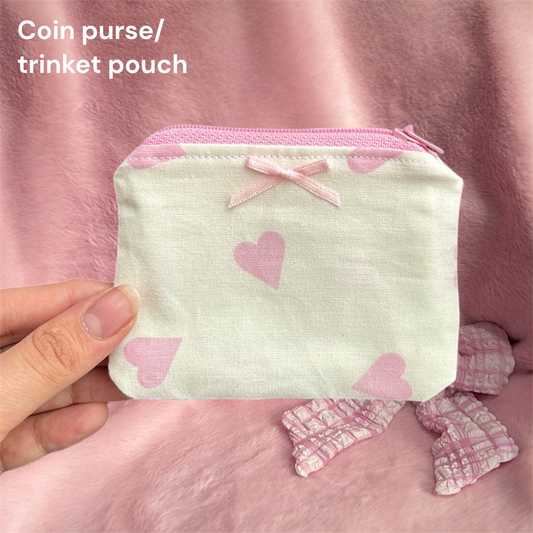 Pink heart coin purse/trinket pouch