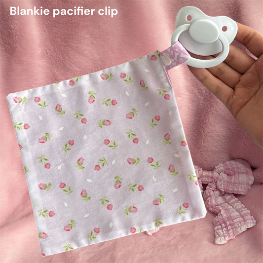 Pacifier blankie clip dainty flowers