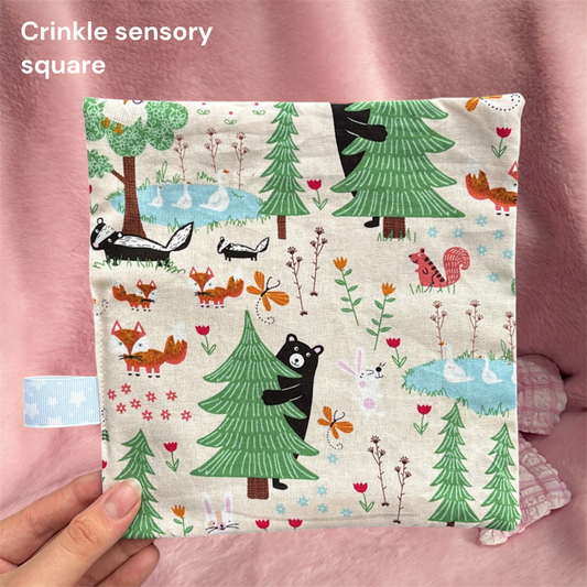 Woodland crinkle sensory square