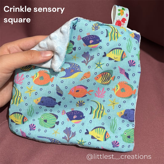 Aquarium crinkle sensory square (B grade)