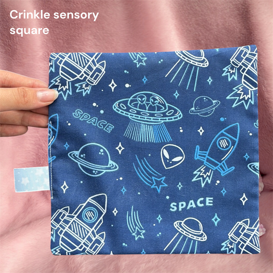 Space crinkle sensory square