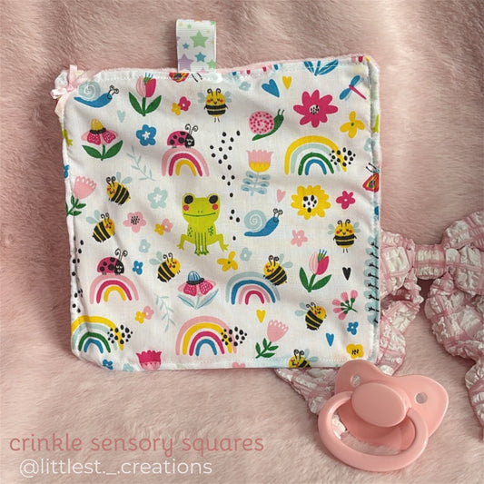 Garden crinkle sensory square