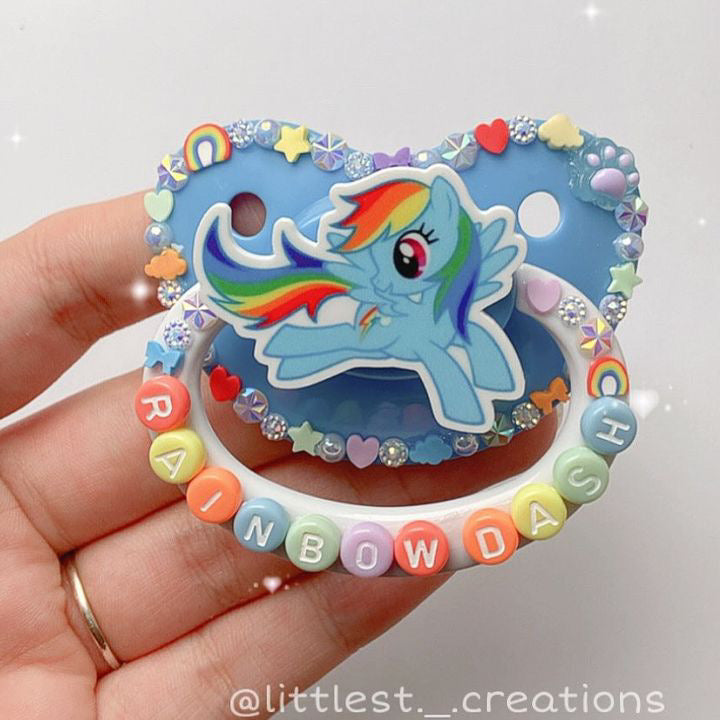 Rainbow dash Deco Paci (blue base)