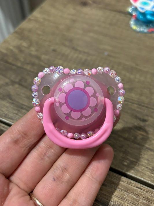 Flower stuffie paci pin