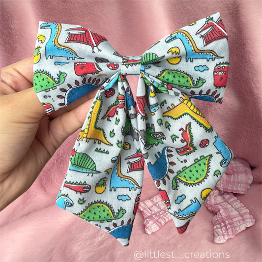 Dino hair bow