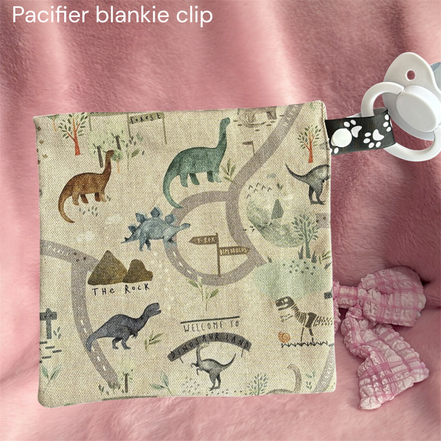 Pacifier blankie clip jurassic