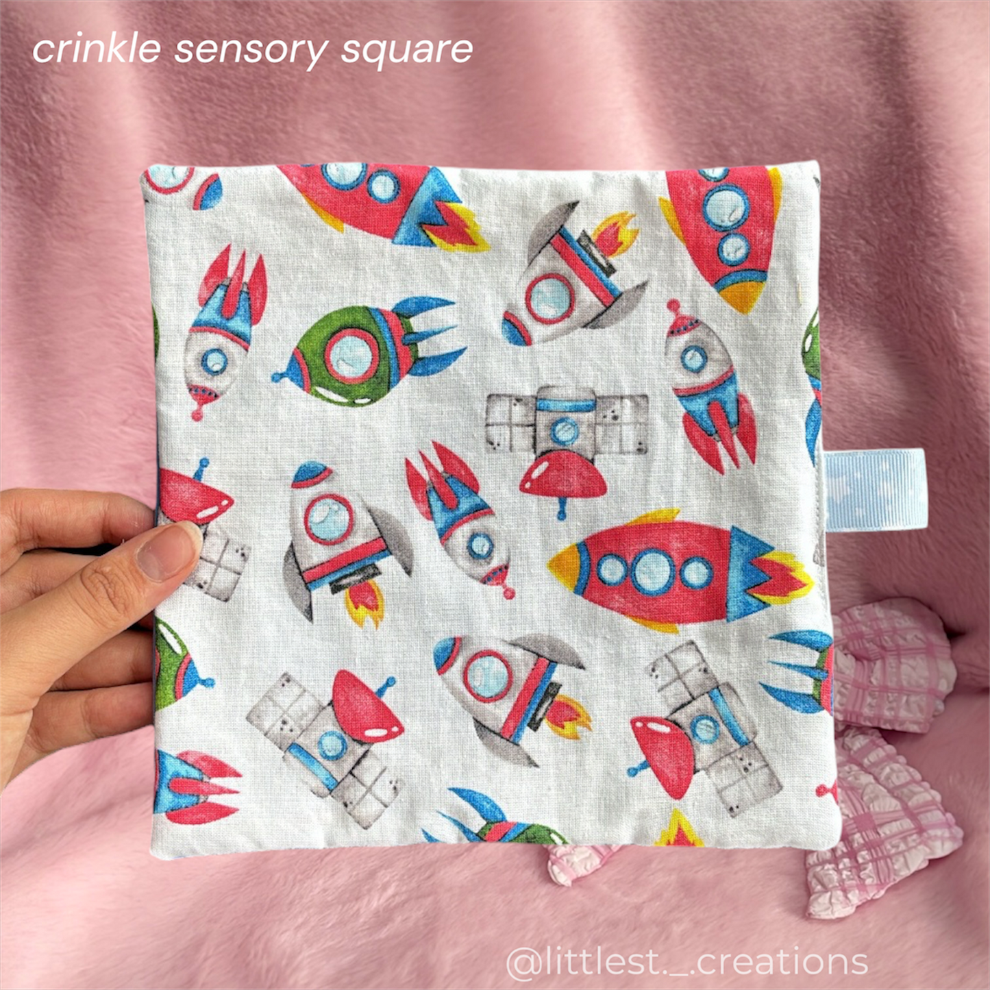 Rocket crinkle sensory square