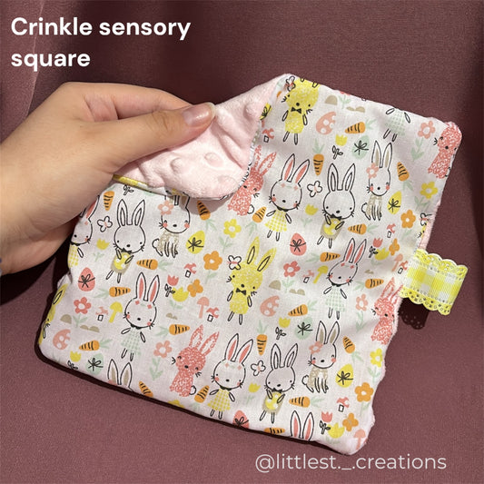 Bunny crinkle sensory square