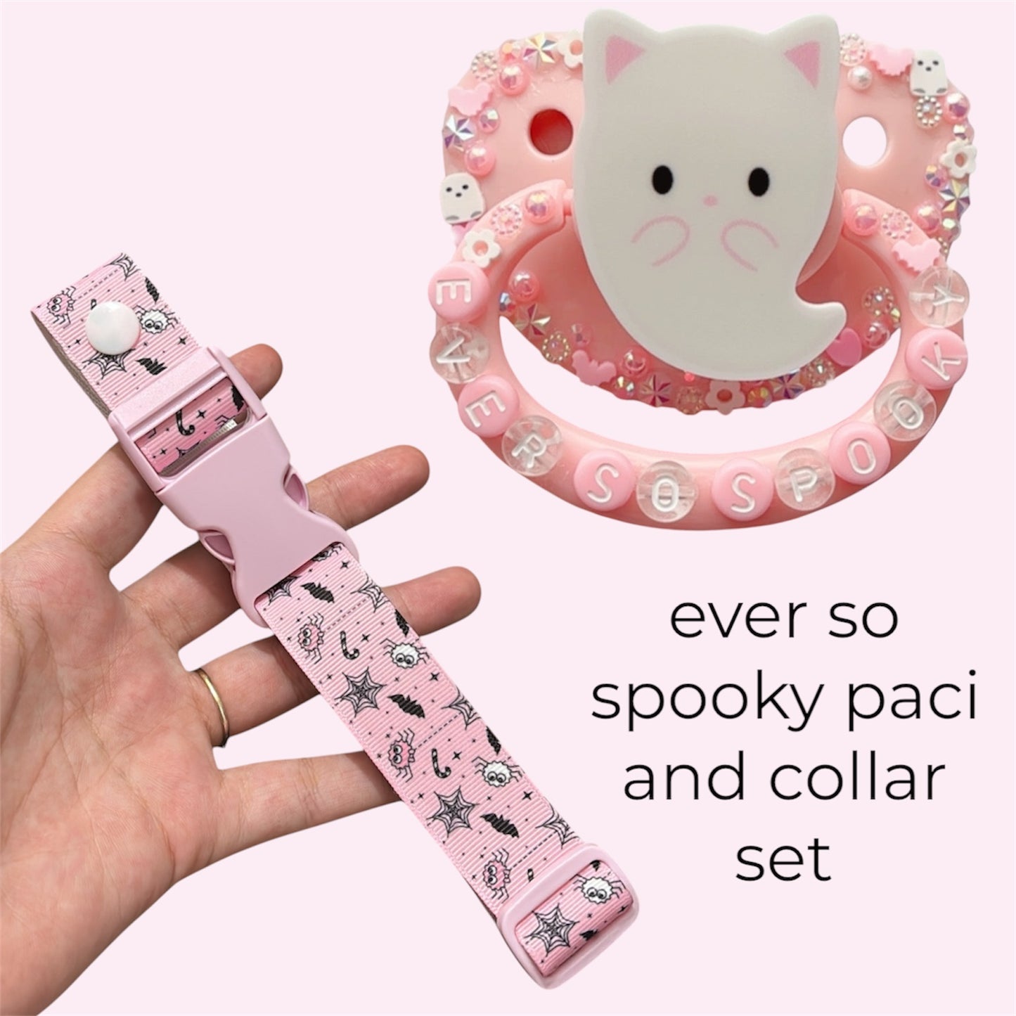 ever so spooky paci and collar bundle!