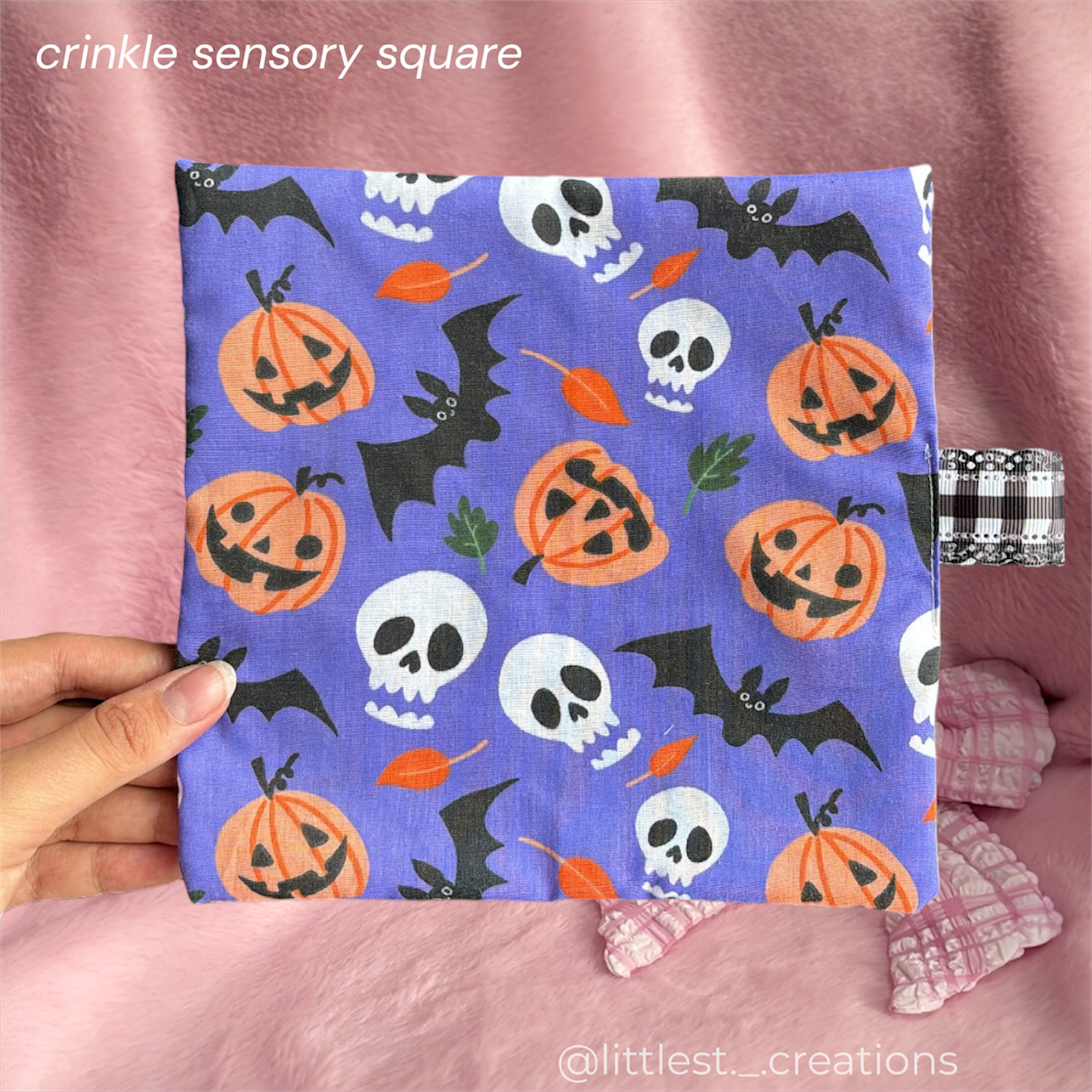 Spooky crinkle sensory square