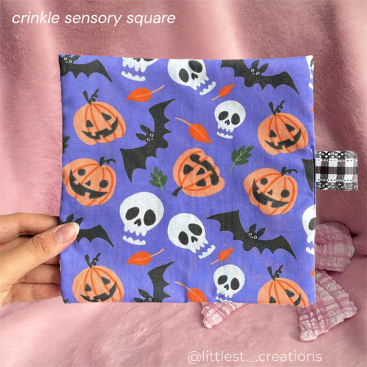 Spooky crinkle sensory square