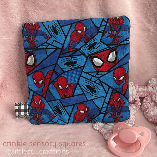 Spiderman crinkle sensory square