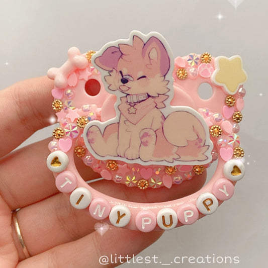 Tiny puppy Deco Paci (diff star charm, swipe for photo)