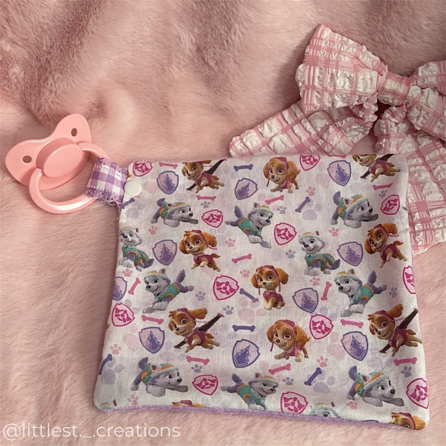 Paw patrol pacifier blankie clip
