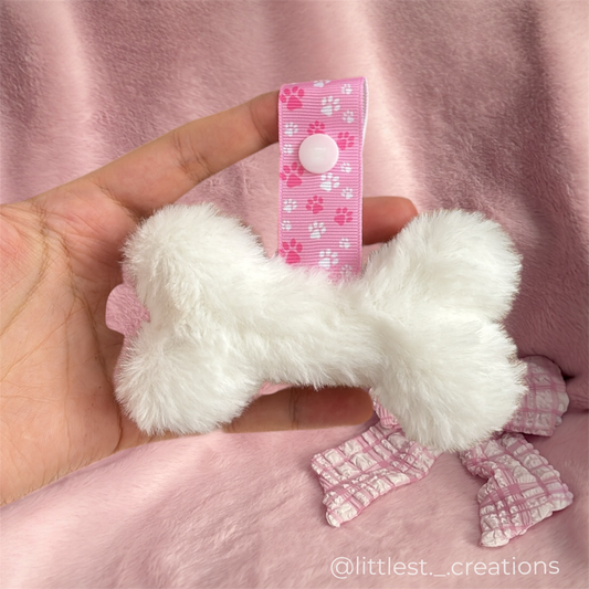 New pink paw bone paci clip