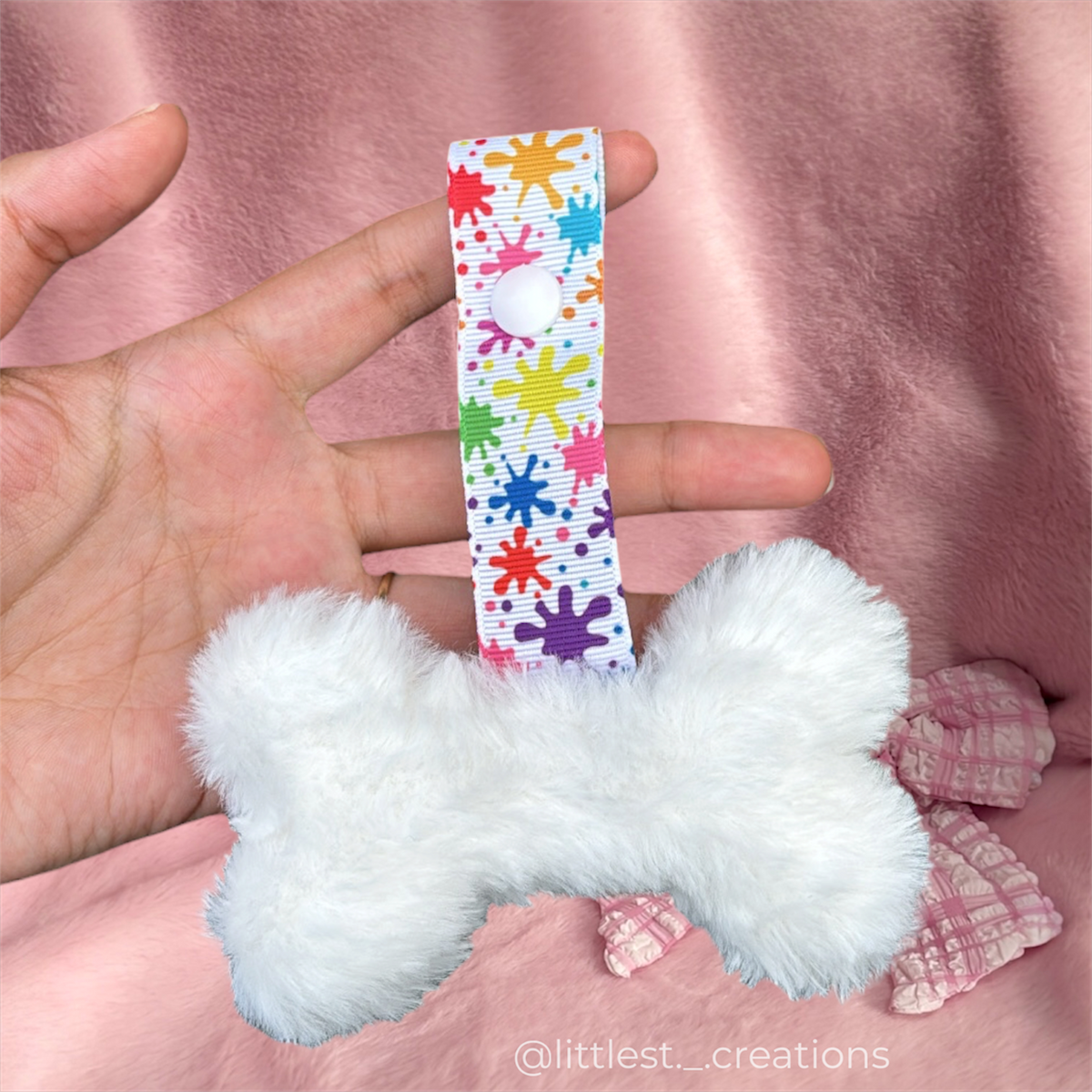 Paint splatter bone paci clip