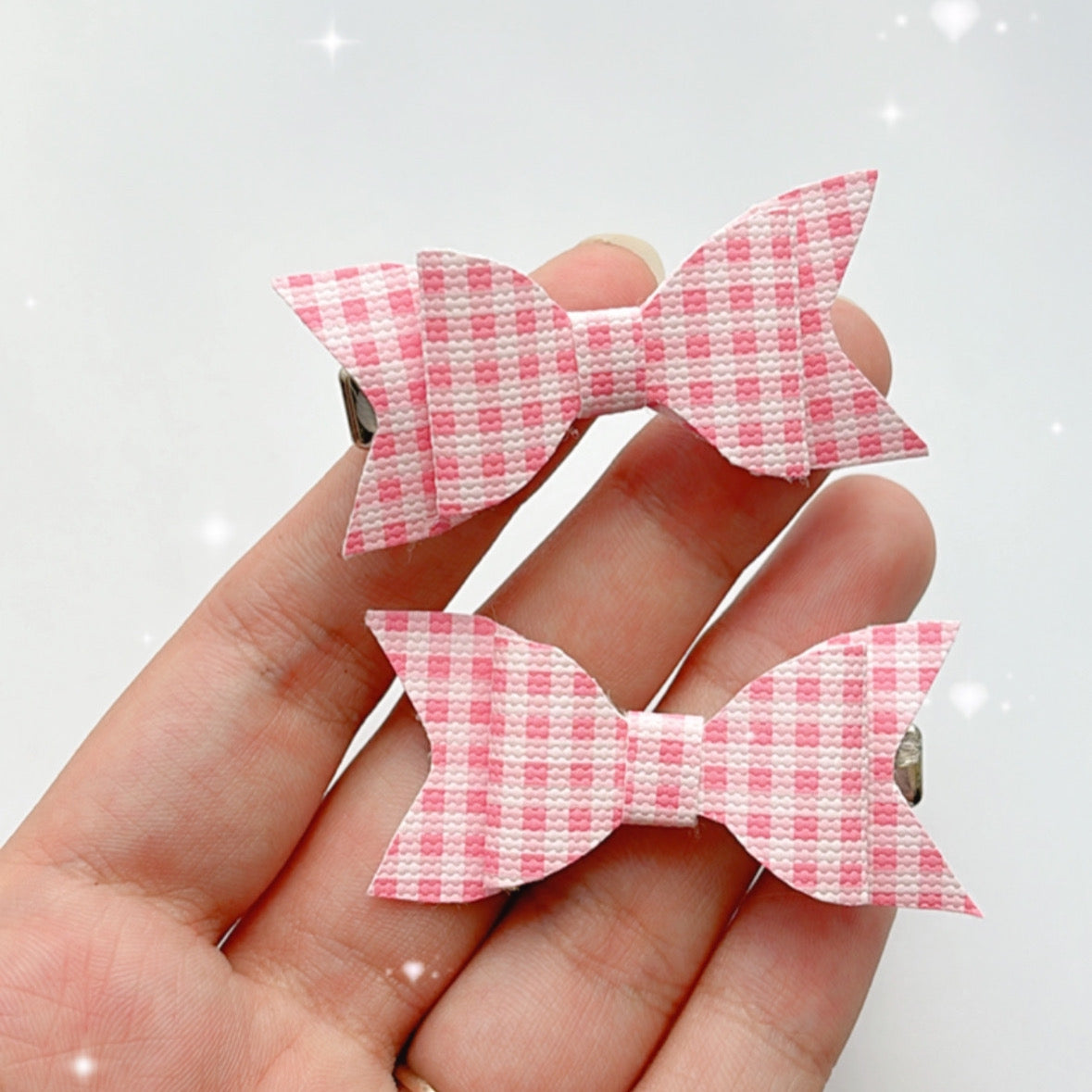 Gingham mini bow set