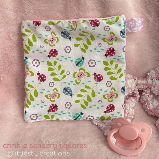 Ladybug crinkle sensory square