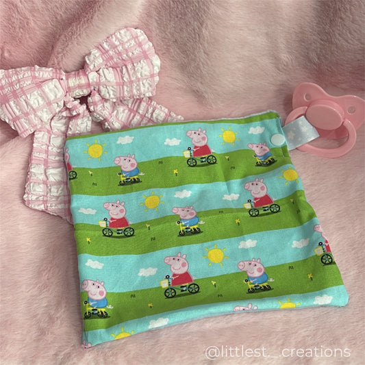 Peppa pacifier blankie clip