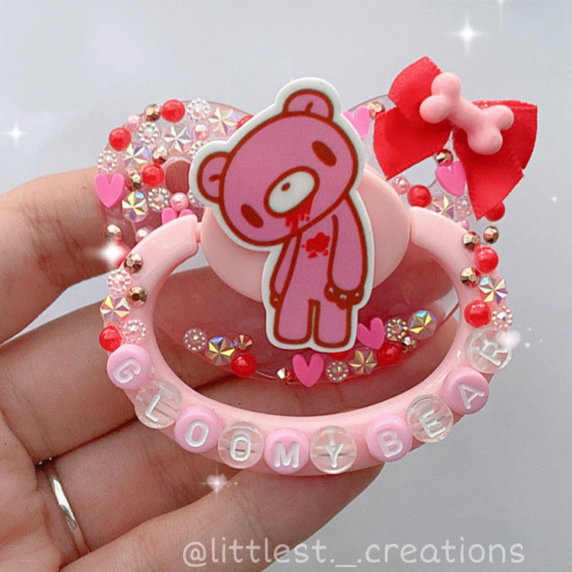 Gloomy Deco Paci (on a pink solid base)