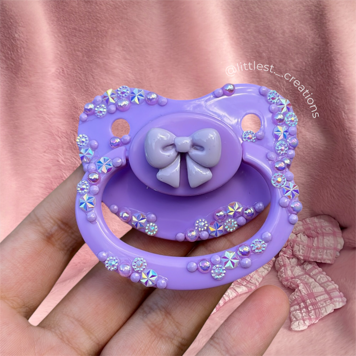 Purple bow paci
