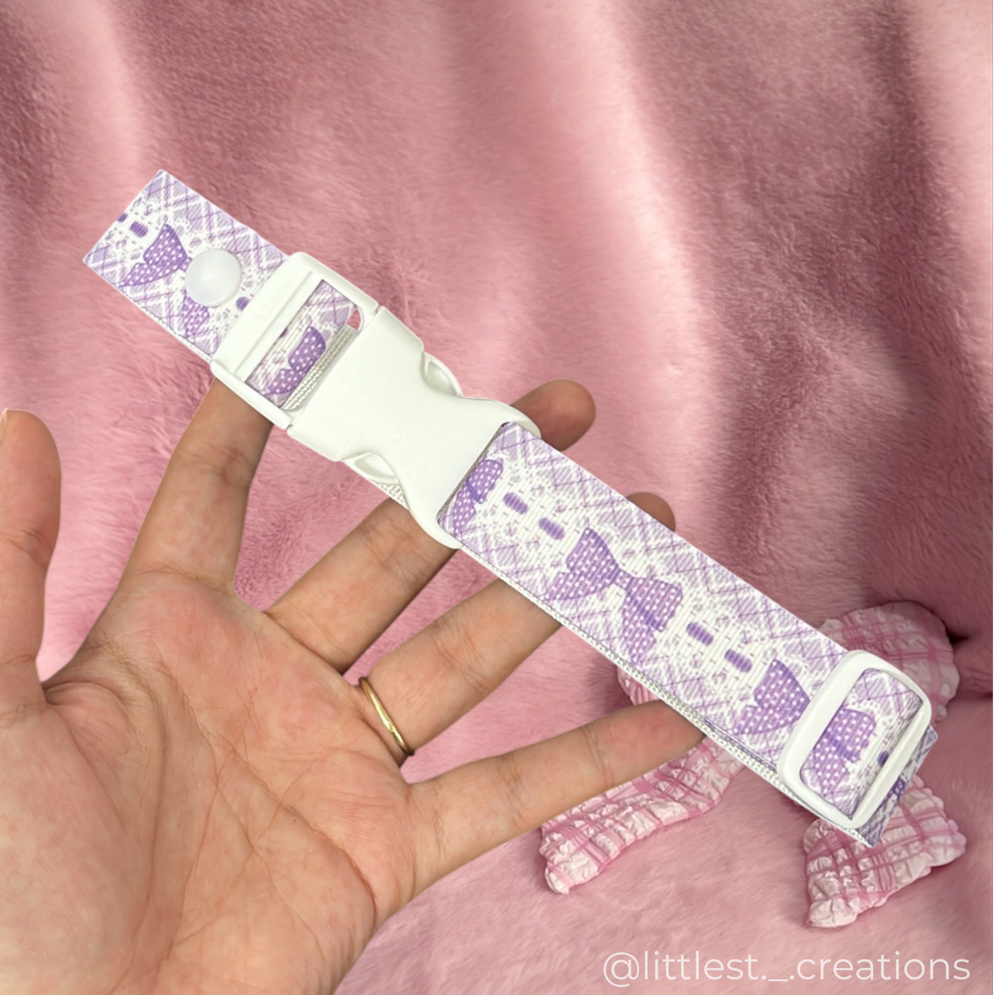 Purple bow petre collar