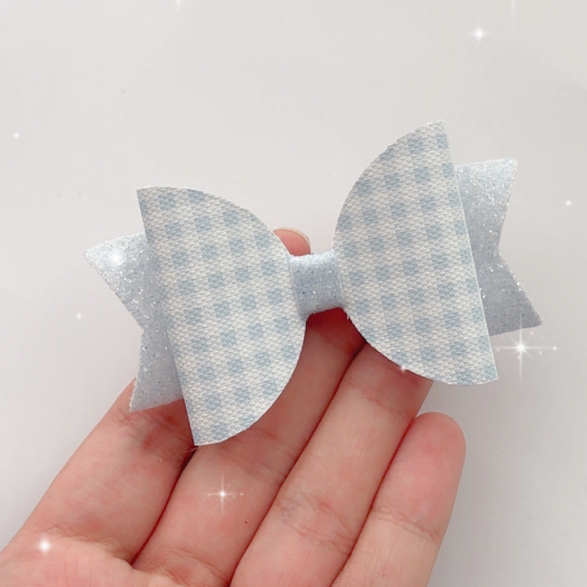 blue gingham bow