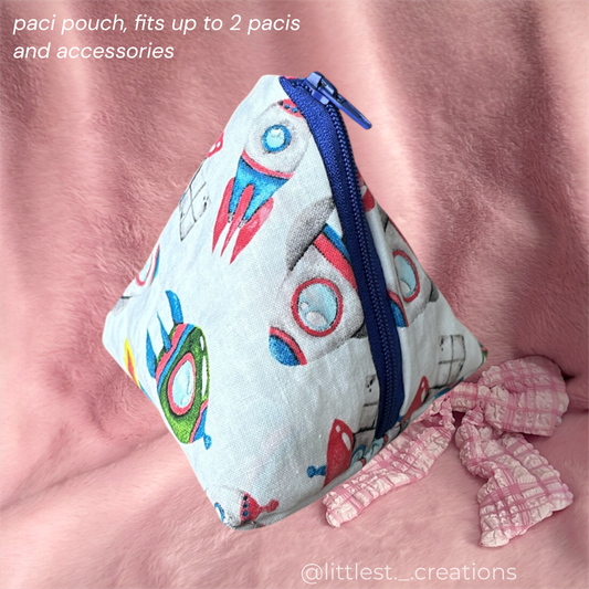 Rocket pacifier pouch