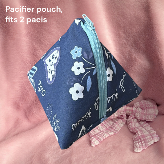 Blue floral pacifier pouch
