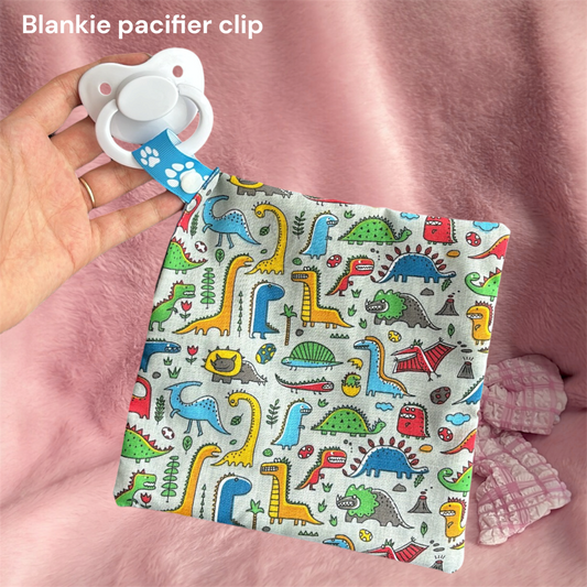 Pacifier blankie clip dinos