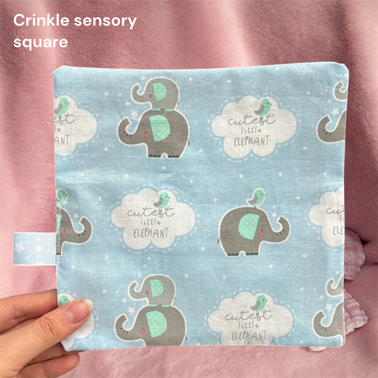 Elephant crinkle sensory square