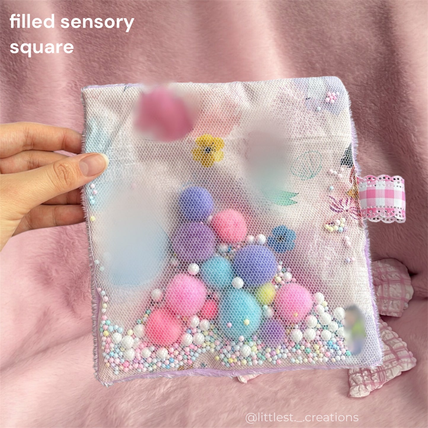 Pink fairytale sensory square