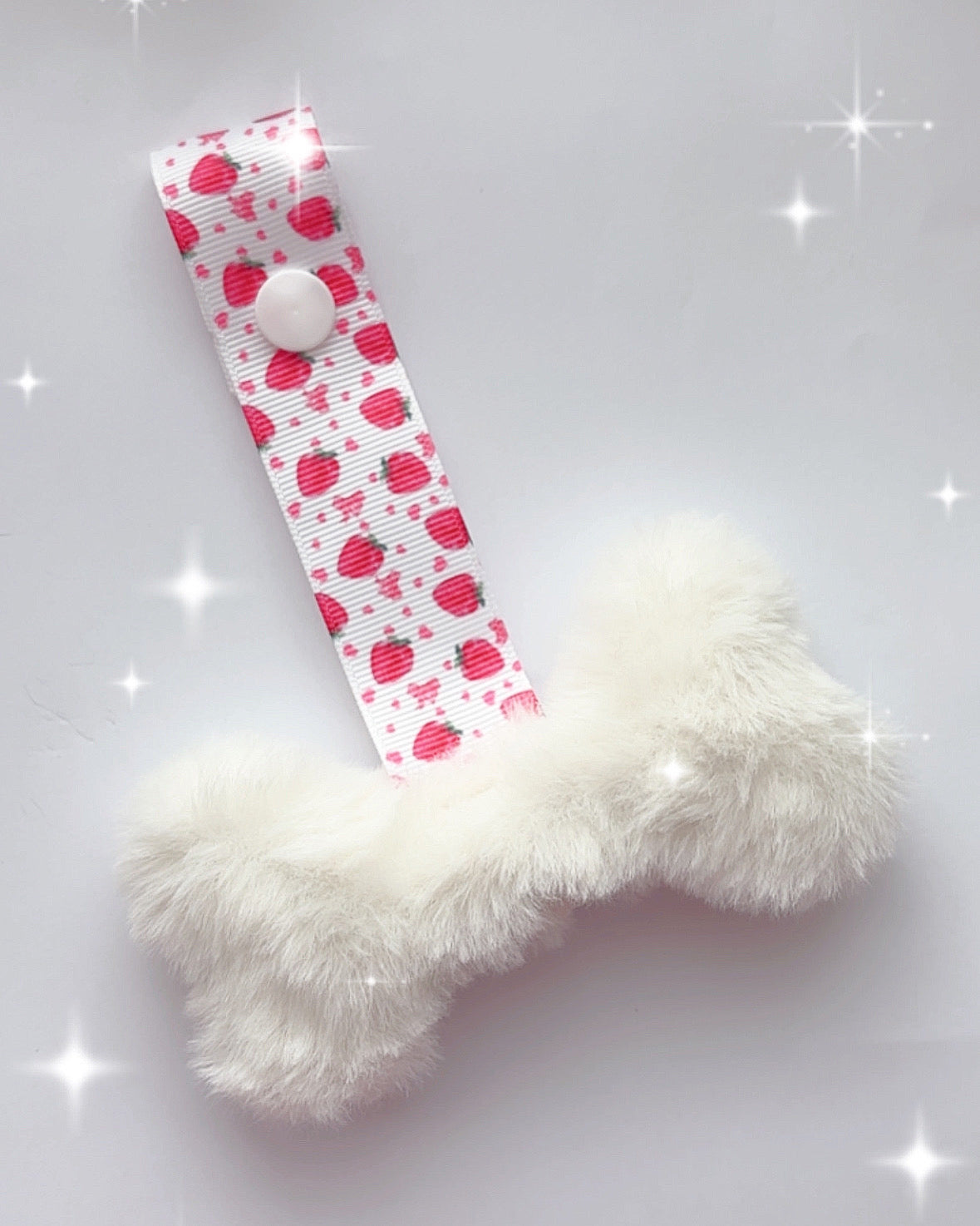 Strawberry bone paci clip