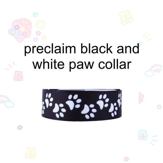 preclaim black n white paw petre collar