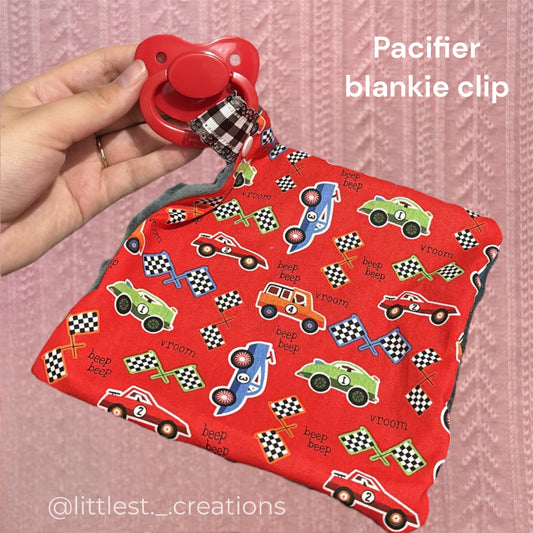 Cars pacifier blankie clip
