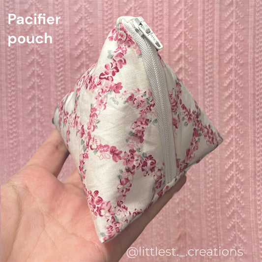 Floral paci pouch