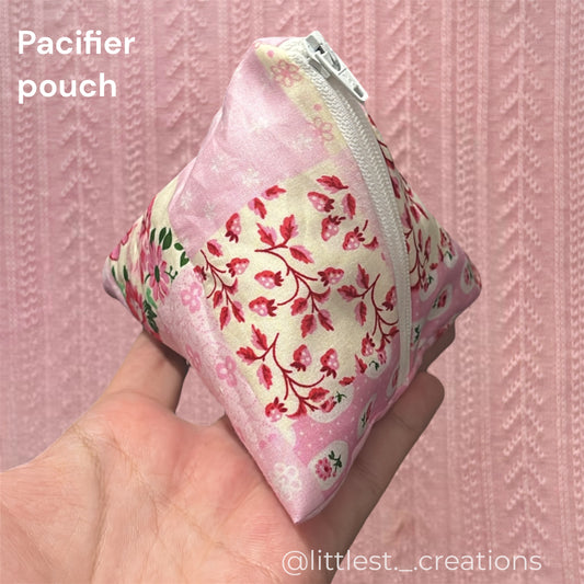 Patchwork floral paci pouch