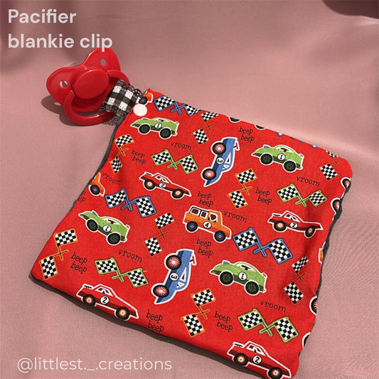 Cars pacifier blankie clip